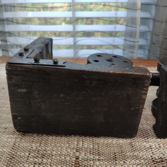 Wooden Cannon Bookends Gothic Rustic Vintage Bookends 6" - Picture 10 of 12